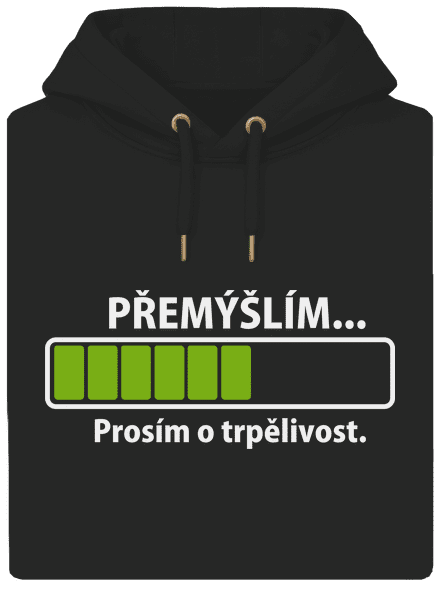 Gondolkodom unisex prémium pulóver Dark Black