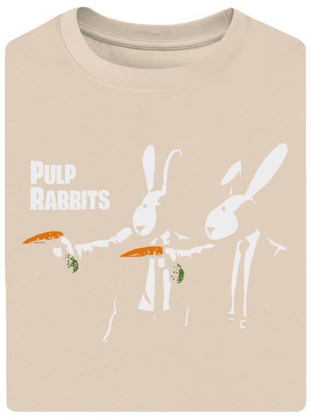 Pulp Rabbits unisex túlméretezett póló Almond