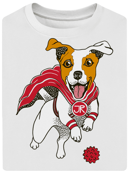 Jack Russell unisex túlméretezett póló White