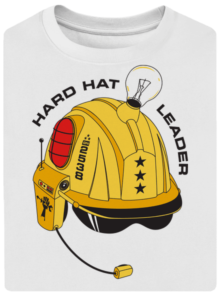 Hard hat leader unisex túlméretezett póló White