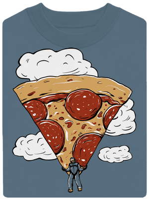 Pizza ejtőernyős unisex crewneck Nordic Blue