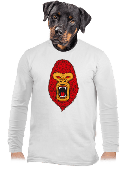 Gorilla face férfi hosszú ujjú póló White