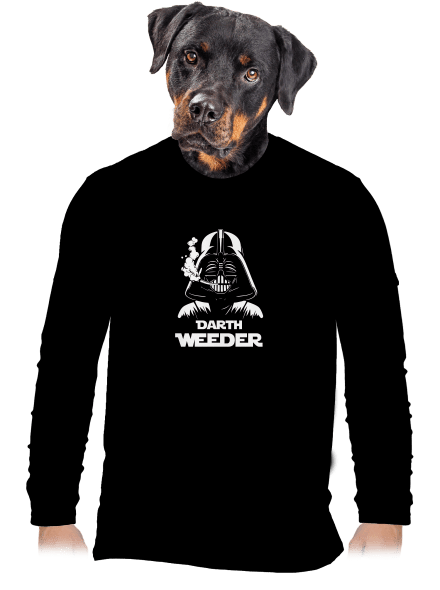 Darth Weeder férfi hosszú ujjú póló Black