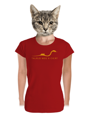 Találd meg a cicát prémium női póló Red Mal