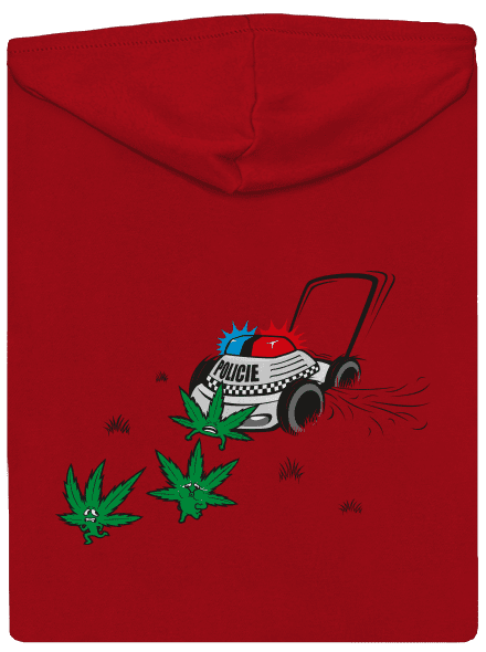Ganja bust cipzáras férfi pulóver Red