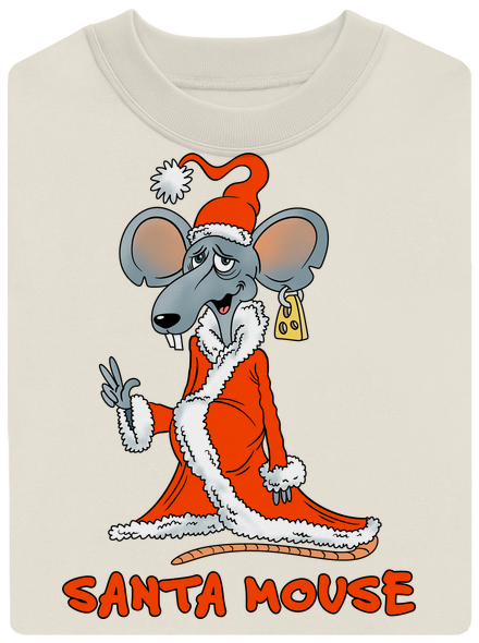 Santa mouse unisex crewneck Off White
