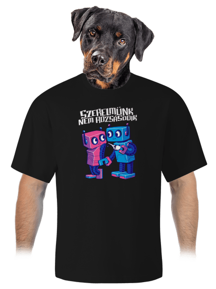 Robotok unisex túlméretezett póló Black