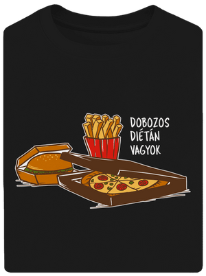 Dobozos diéta unisex túlméretezett póló Black