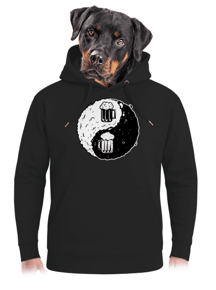 Jin Jang sör unisex prémium pulóver Dark Black