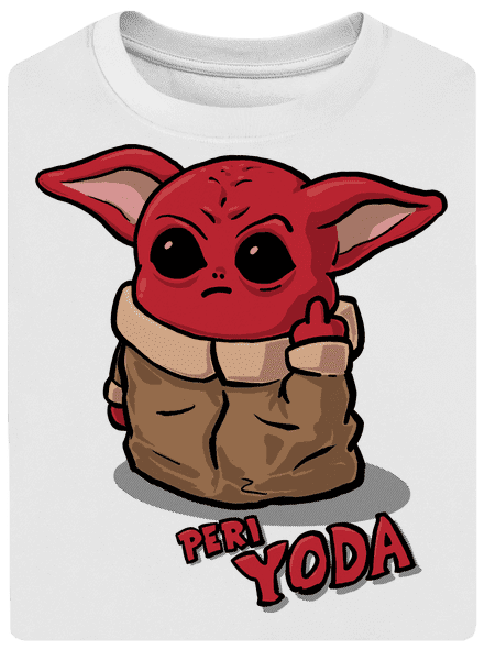 Peri Yoda unisex túlméretezett póló White