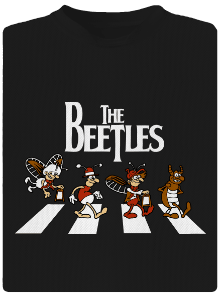 Beatles férfi sportpóló Black