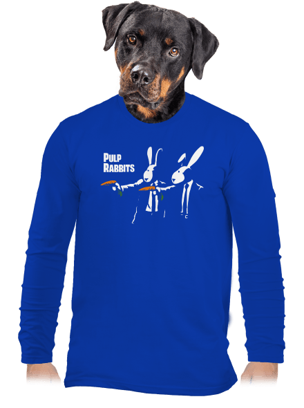 Pulp Rabbits férfi hosszú ujjú póló Royal Blue