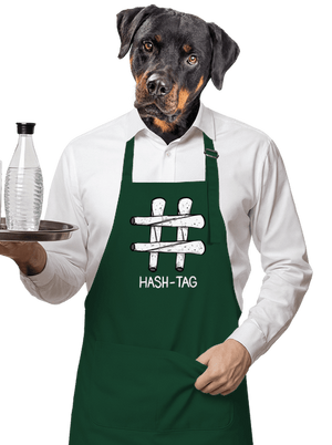 Hash tag kötény Bottle Green