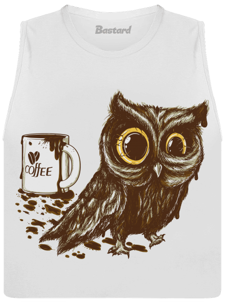 Koffeinfüggő bagoly női bővített trikó White