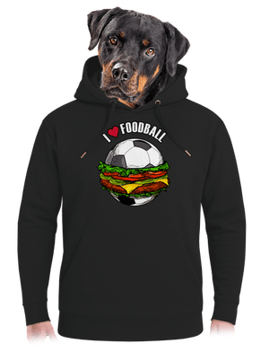 Foodball unisex prémium pulóver Dark Black