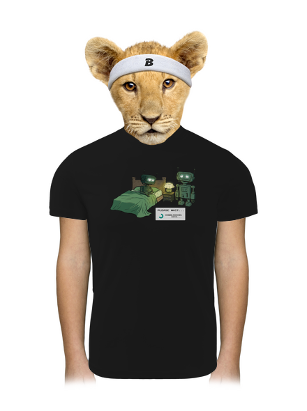 Robot romantika gyerek sport póló Black