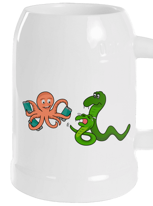 Dühös kígyók söröskorsó White