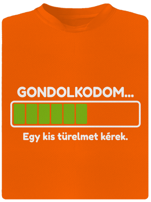 Gondolkodom gyerek sport póló Neon Orange