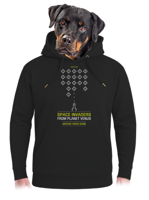 Space Invaders unisex prémium pulóver Dark Black