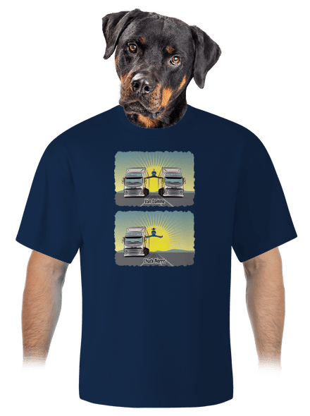 Chuck & Truck unisex túlméretezett póló Midnight Blue