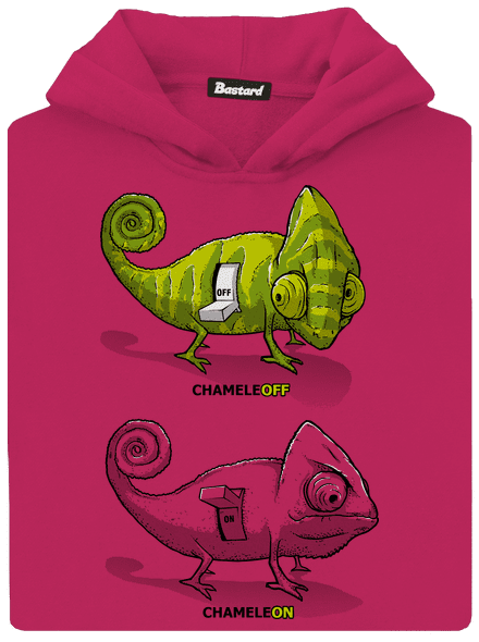 ChameleON ChameleOFF gyerek kenguruzsebes pulóver Hot Pink