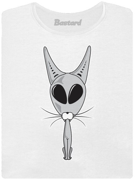 UFO cat prémium női póló White