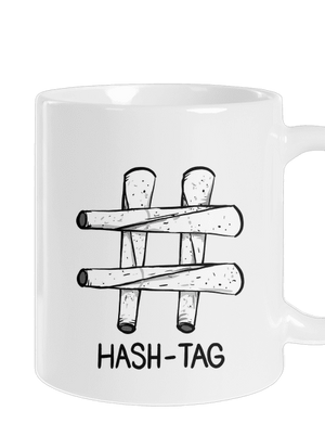 Hash tag hagyományos bögre White