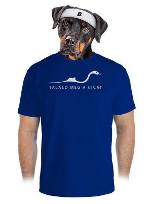 Találd meg a cicát férfi sportpóló Royal Blue Mal