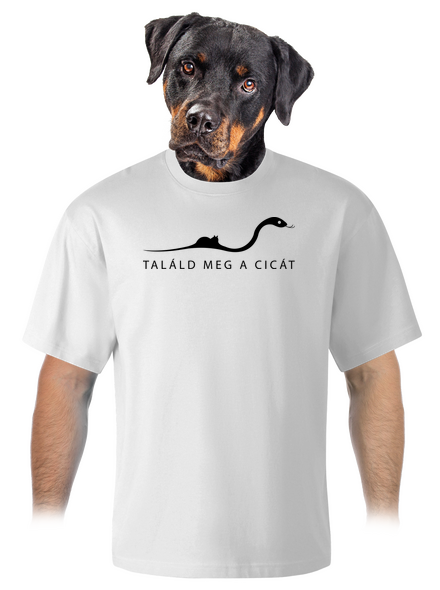 Találd meg a cicát unisex túlméretezett póló White