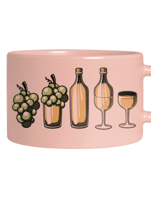 A fehérbor evolúciója macaron bögre Pink Macaron