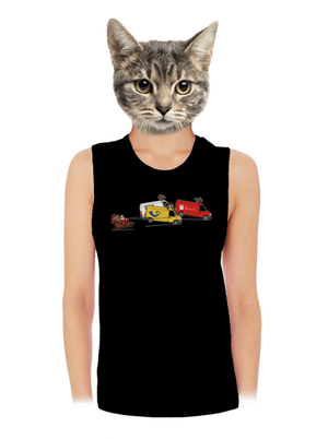 Mikulás rénszarvassal női bővített trikó Black