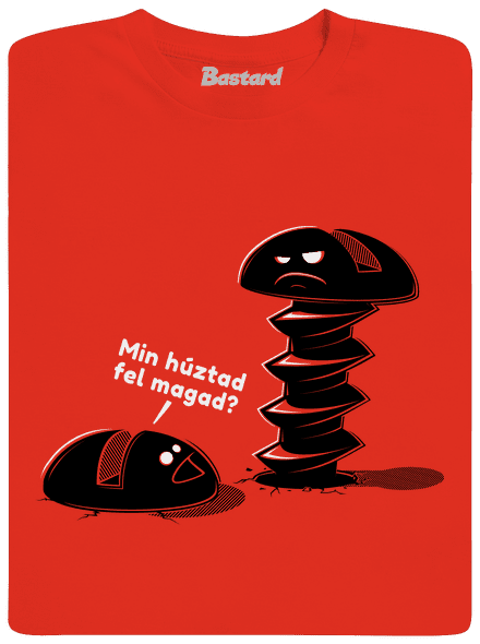 Felhúzva férfi póló Fiery Red