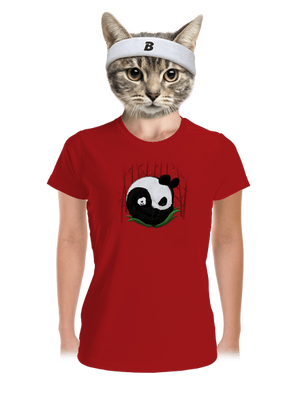 Két alvó panda női sportpóló Red Mal