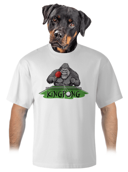 King pong unisex túlméretezett póló White