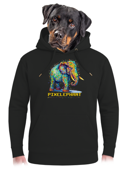 Pixelephant unisex prémium pulóver Dark Black