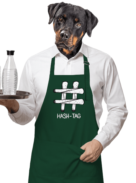 Hash tag kötény Bottle Green