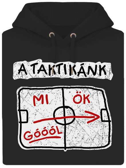 A taktikánk unisex prémium pulóver Dark Black