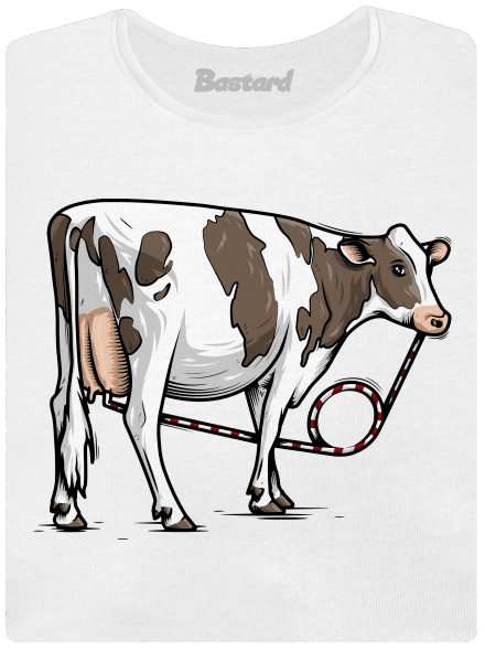 Cow drink prémium női póló White