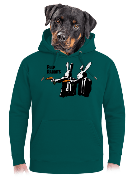 Pulp Rabbits unisex prémium pulóver Emerald Green
