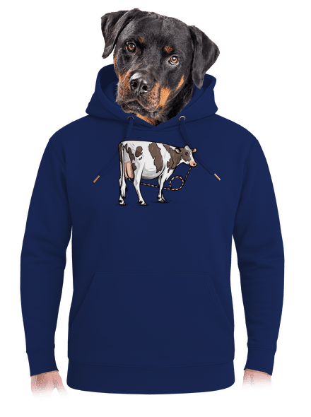 Cow drink unisex prémium pulóver Navy
