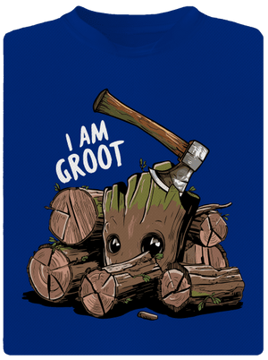 I Am Groot férfi sportpóló Royal Blue Mal