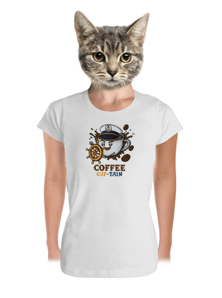 Coffee Cup-tain prémium női póló White