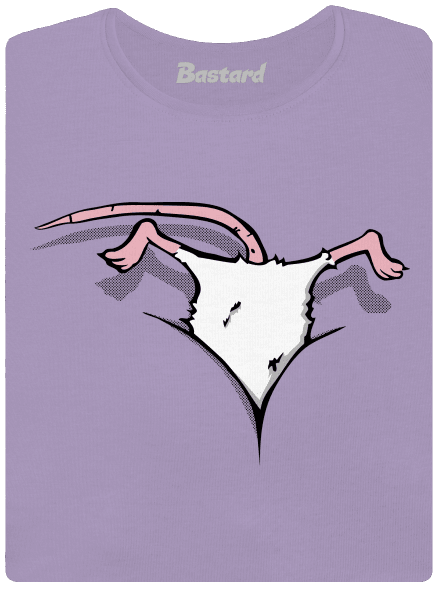 Egér a dekoltázsban női póló elasztikus alsó szegéllyel Lavender