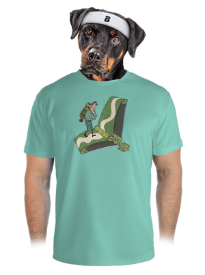 túrázás az övön férfi sportpóló Mint Mal