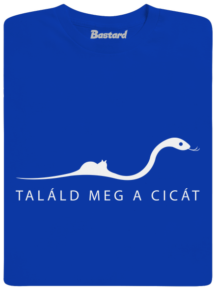 Találd meg a cicát férfi hosszú ujjú póló Royal Blue