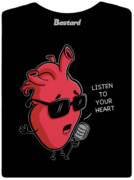 Listen to your heart prémium női póló Black