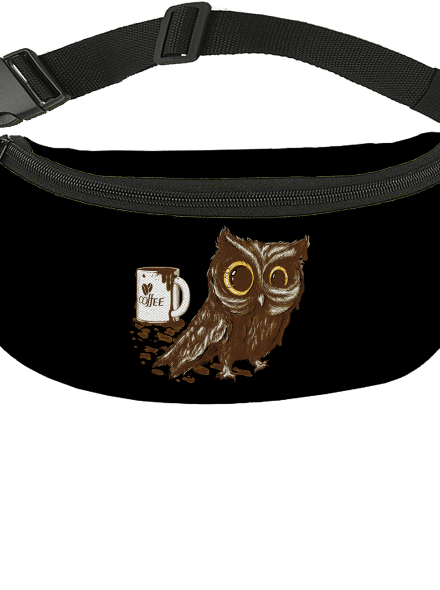 Koffeinfüggő bagoly övtáska Black