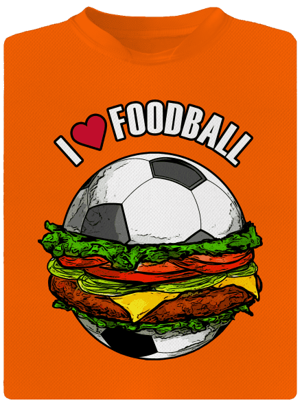 Foodball férfi sportpóló Neon Orange