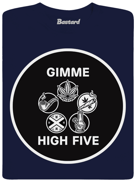 Gimme high five férfi hosszú ujjú póló Navy