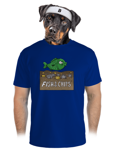 Fish and IT chips férfi sportpóló Royal Blue Mal